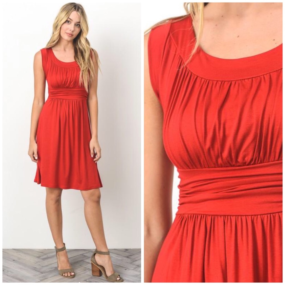 Sleeveless Red Dress 03005 - Picture 2 of 6